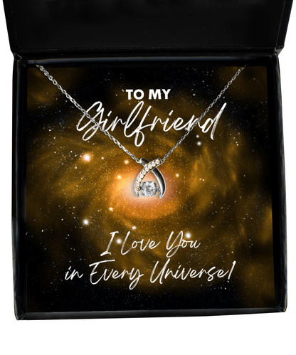 Girlfriend Gift - I Love You In Every Universe - Wishbone Necklace for Valentine's Day, Birthday, Anniversary, Mother's Day, Christmas - Jewelry Gift for Comic Book Girlfriend