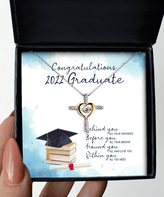 Graduation Gifts - Congratulations 2022 Graduate - Cross Necklace for High School or College Graduation - Jewelry Gift for Graduate