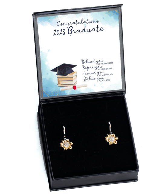 Graduation Gifts - Congratulations 2023 Graduate - Sunflower Earrings for High School or College Graduation - Jewelry Gift for Graduate
