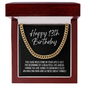 Happy 13th Birthday Cuban Link Chain Necklace - Boys Milestone Birthday Gift - Teenage Boy Thirteenth Birthday Jewelry - Official Teenager 14K Gold Over Stainless Steel Cuban Link Chain / Luxury Box