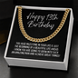Happy 13th Birthday Cuban Link Chain Necklace - Boys Milestone Birthday Gift - Teenage Boy Thirteenth Birthday Jewelry - Official Teenager