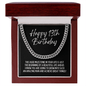 Happy 13th Birthday Cuban Link Chain Necklace - Boys Milestone Birthday Gift - Teenage Boy Thirteenth Birthday Jewelry - Official Teenager Stainless Steel Cuban Link Chain / Luxury Box