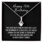 Happy 16th Birthday Necklace - Girls Milestone Birthday Gift - Teenage Girl Sixteenth Birthday Jewelry - Girls Sweet 16 Birthday 14K White Gold Finish / Standard Box
