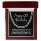 Happy 18th Birthday Cuban Link Chain Necklace - Milestone Birthday Gift - New Adult Man Son Grandson Nephew Brother 18th Birthday Jewelry Stainless Steel Cuban Link Chain / Luxury Box