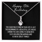 Happy 18th Birthday Necklace - Milestone Birthday Gift - New Adult Woman Eighteenth Birthday Jewelry 14K White Gold Finish / Standard Box