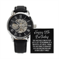 Happy 18th Birthday Openwork Skeleton Watch - Milestone Birthday Gift - New Adult Man Son Grandson Nephew Brother 18th Birthday Jewelry