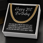 Happy 21st Birthday Cuban Link Chain Necklace - Milestone Birthday Gift - Friend Son Grandson Nephew Brother 21st Birthday Jewelry