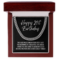 Happy 21st Birthday Cuban Link Chain Necklace - Milestone Birthday Gift - Friend Son Grandson Nephew Brother 21st Birthday Jewelry Stainless Steel Cuban Link Chain / Luxury Box