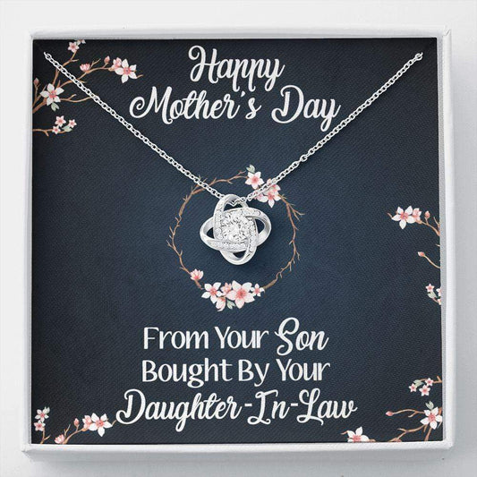 Happy Mothers Day Love Knot Necklace From Your Son Bought by Your Daughter In Law Standard Box