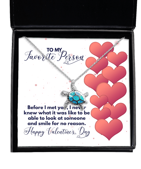Happy Valentine's Day Gifts - Gift for Her - Opal Turtle Necklace for Wife, Girlfriend, Fiancee, Soul Mate - Jewelry Gift for Valentine's Day