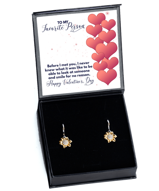 Happy Valentine's Day Gifts - Gift for Her - Sunflower Earrings for Wife, Girlfriend, Fiancee, Soul Mate - Jewelry Gift for Valentine's Day
