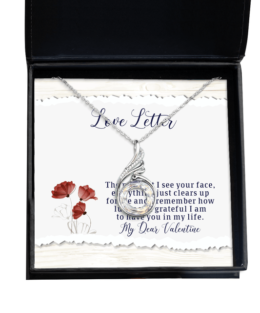 Happy Valentine's Day Gifts - Love Letter for Her - Phoenix Necklace for Wife, Girlfriend, Fiancee, Soul Mate - Jewelry Gift Happy Valentine's Day Gifts