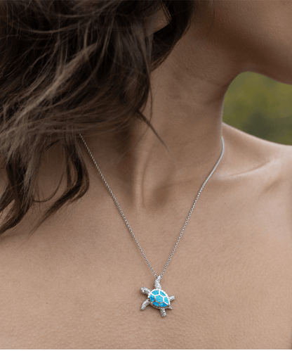 Happy Valentine's Day Gifts - What I Found in You - Opal Turtle Necklace for Valentine's Day - Jewelry Gift for Wife, Girlfriend, Fiancee