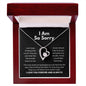 I Am So Sorry Necklace - Apology Gift - I Apologize Forgive Me - Forever Love Forgiveness Jewelry 14k White Gold Finish / Luxury Box
