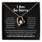 I Am So Sorry Necklace - Apology Gift - I Apologize Forgive Me - Forever Love Forgiveness Jewelry 18k Yellow Gold Finish / Standard Box