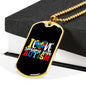I Love Someone With Autism - Autism Awareness Dog Tag Necklace