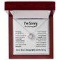 I'm Sorry for Hurting You - Apology Necklace - Forgiveness Gift 14K White Gold Finish / Luxury Box
