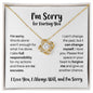 I'm Sorry for Hurting You - Apology Necklace - Forgiveness Gift 18K Yellow Gold Finish / Standard Box