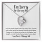 I'm Sorry for Hurting You Necklace - New Start - Apology Gift - I Apologize Forgive Me - Forever Love Forgiveness Jewelry 14k White Gold Finish / Standard Box