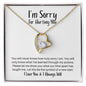 I'm Sorry for Hurting You Necklace - New Start - Apology Gift - I Apologize Forgive Me - Forever Love Forgiveness Jewelry 18k Yellow Gold Finish / Standard Box