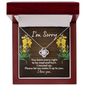 I'm Sorry Gift - Apology Necklace - Forgiveness Gift - Wife Apology, Girlfriend Apology, Friend Apology - Please Forgive Me 14K White Gold Finish / Luxury Box