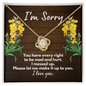 I'm Sorry Gift - Apology Necklace - Forgiveness Gift - Wife Apology, Girlfriend Apology, Friend Apology - Please Forgive Me 18K Yellow Gold Finish / Standard Box