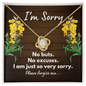 I'm Sorry Gift - Apology Necklace - Please Forgive Me - Forgiveness Gift - Wife Apology, Girlfriend Apology, Friend Apology 18K Yellow Gold Finish / Standard Box