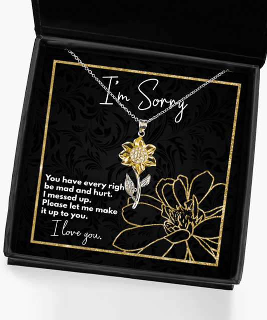 I'm Sorry Gifts - I Messed Up, Let Me Make It Up to You - Sunflower Necklace for Apology - Jewelry Gift for Forgiveness
