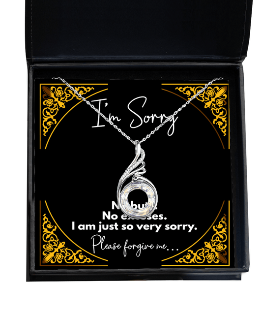 I'm Sorry Gifts - No Buts No Excuses I'm Just So Very Sorry - Phoenix Necklace for Apology - Jewelry Gift I'm Sorry Gifts