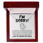 I'm Sorry I'm an Idiot Necklace - Apology Gift - I Apologize Forgive Me - Forever Love Forgiveness Jewelry 14k White Gold Finish / Luxury Box