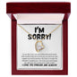 I'm Sorry I'm an Idiot Necklace - Apology Gift - I Apologize Forgive Me - Forever Love Forgiveness Jewelry 18k Yellow Gold Finish / Luxury Box