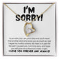 I'm Sorry I'm an Idiot Necklace - Apology Gift - I Apologize Forgive Me - Forever Love Forgiveness Jewelry 18k Yellow Gold Finish / Standard Box