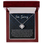 I'm Sorry Necklace - Apology Gift - Forgiveness Jewelry for Her 14K White Gold Finish / Luxury Box