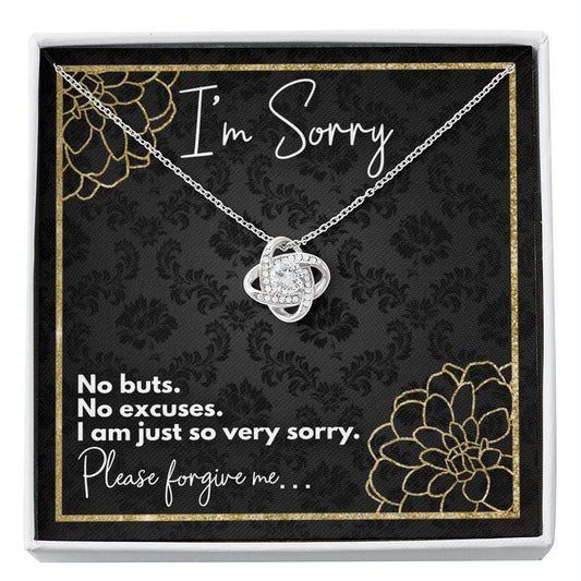 I'm Sorry Necklace, Apology Jewelry, Please Forgive Me Love Knot Necklace Standard Box