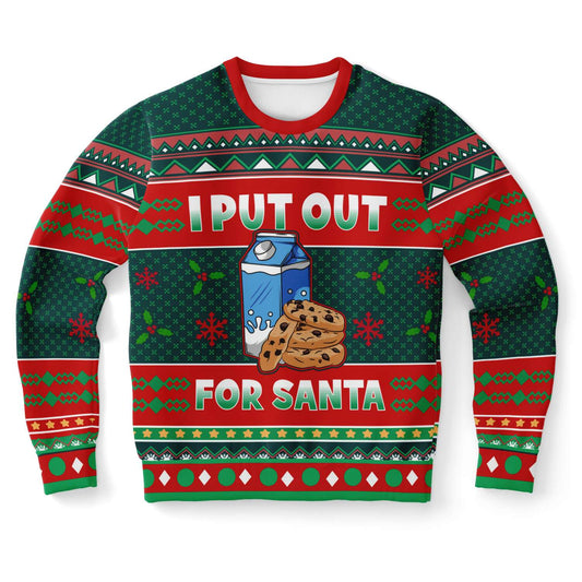 I Put Out for Santa - Funny Ugly Christmas Sweater (Sweatshirt) XS