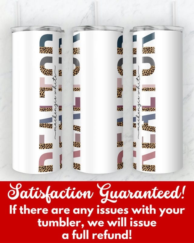 Personalized Realtor Tumbler, Customized Closing Gift for Realtor, Real Estate Agent Appreciation Gift, Custom Realtor 20oz Skinny Tumbler