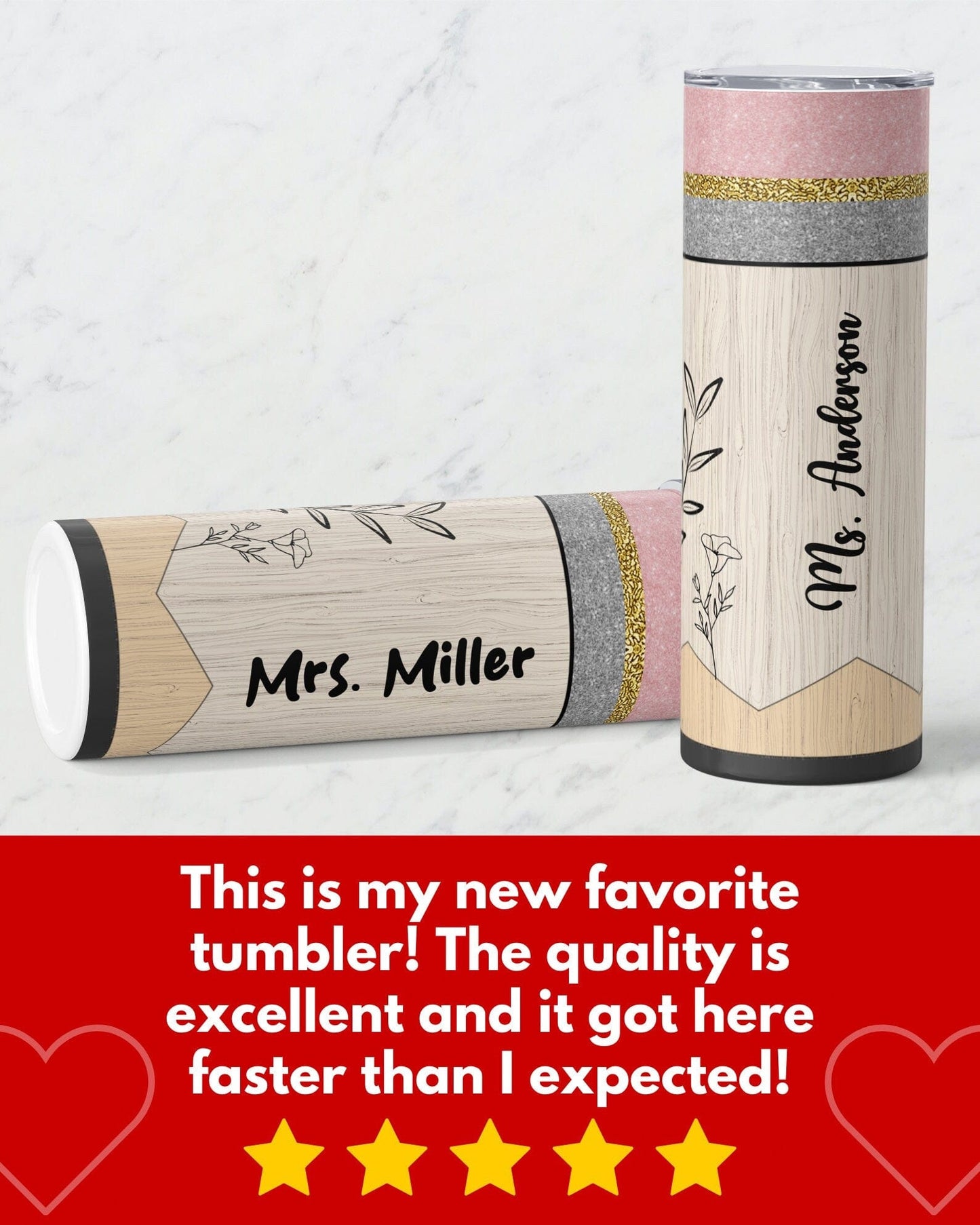 Personalized Teacher Tumbler Gift for Teacher - Custom Teacher Appreciation Gift - Teacher Cup - Back to School Tumbler with Straw