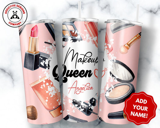 Personalized Makeup Artist Tumbler, Custom Gift for Esthetician Grad, Personalized Beautician Tumbler, Customized Name Makeup Queen Gift