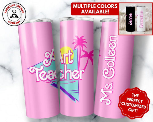 Personalized Art Teacher Tumbler, 20oz Tumbler Gift for Art Teacher, Future Teacher Graduation Appreciation Gift, Custom Teacher Cup Mug