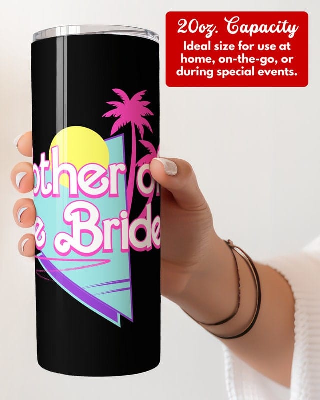 Personalized Mother of the Bride Tumbler, 20oz Skinny Tumbler Gift for Mother of the Bride, Bridal Shower Gift, Custom Bride's Mom Cup Mug