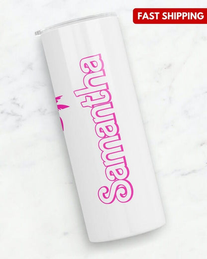 Personalized Princess Tumbler, 20oz Skinny Tumbler Gift for Little Girls, Custom Princess to Go Cup Mug