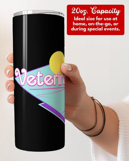 Personalized Veterinarian Tumbler, 20oz Skinny Tumbler Gift for Veterinarian, Veterinary Graduation Gift, Custom Vet to Go Cup Mug