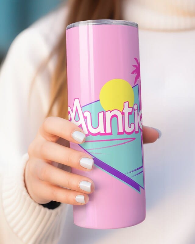 Personalized Auntie Tumbler, 20oz Skinny Tumbler Gift for Aunt, Pregnancy Announcement, Custom Auntie to go Cup Mug