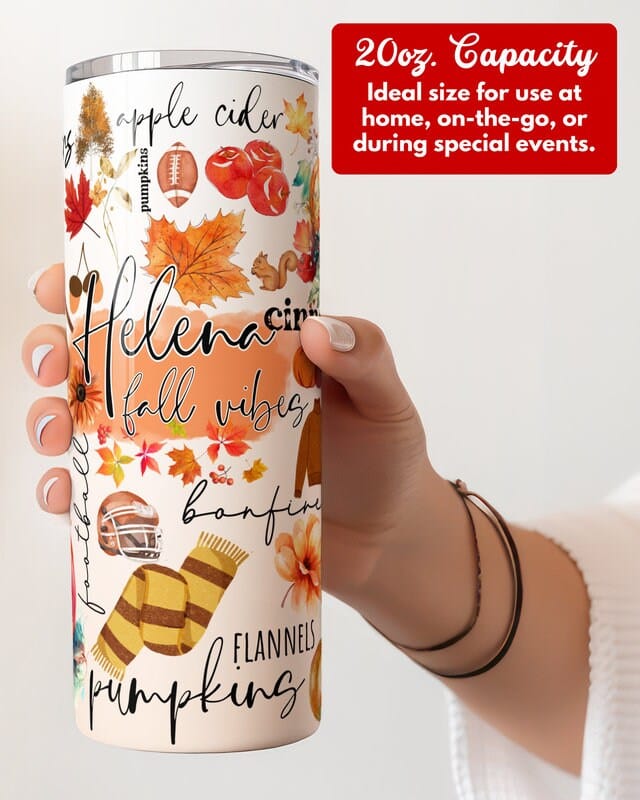 Personalized Fall Tumbler, Custom Fall Vibes Tumbler, Cute Autumn Season Gift, Halloween Pumpkin Thanksgiving Mug, Custom Fall Coffee Mug