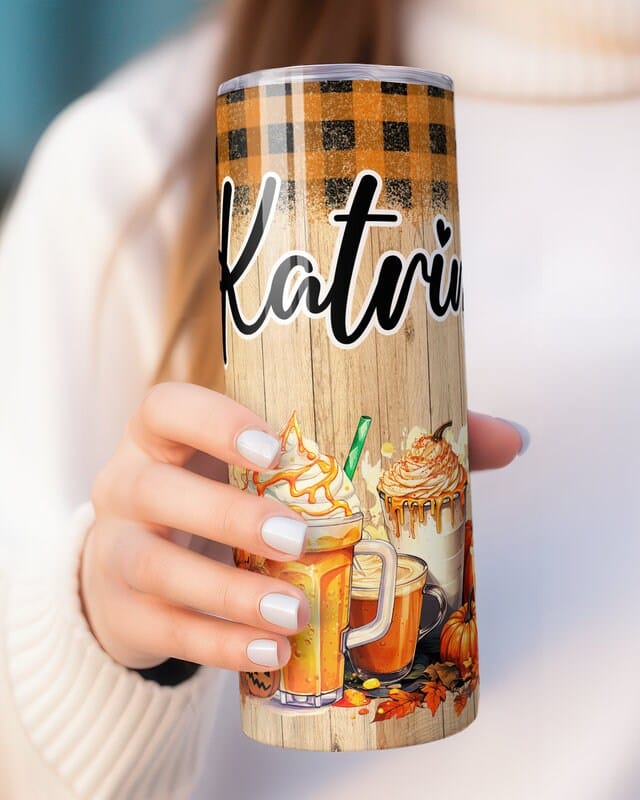 Personalized Fall Tumbler, Pumpkin Spice Kinda Girl Tumbler, Cute Autumn Season Gift, Fall Vibes Thanksgiving Cup, Pumpkin Spice Lover