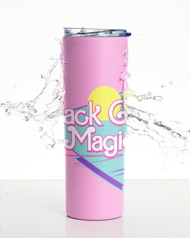 Personalized Black Girl Magic Tumbler, 20oz Skinny Tumbler Gift for African American Women, Custom Little Black Girl Mug Cup Gifts