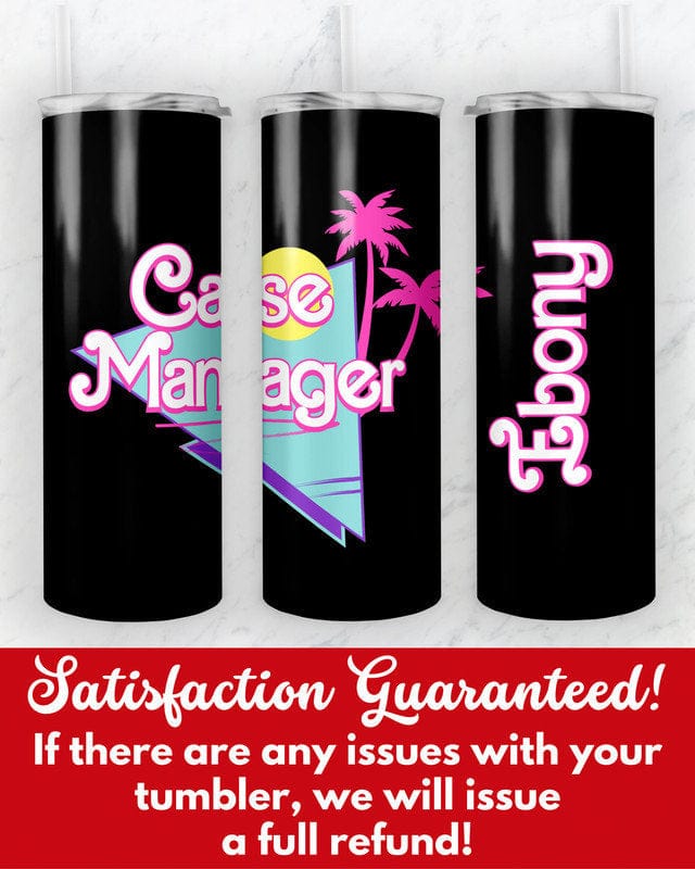 Personalized Case Manager Tumbler, Skinny Tumbler Gift for Case Manager, Custom Social Worker Mug, Case Manager Cup, Case Management Gifts