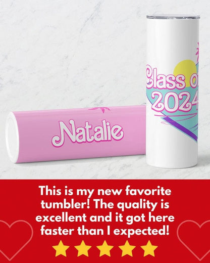 Personalized Class of 2024 Tumbler, Skinny Tumbler Gift for 2024 Senior, Custom Class of 2024 Graduation Mug, Cute 2024 Graduate Gifts Cup