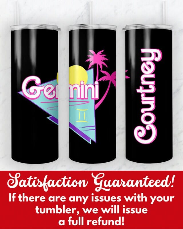 Personalized Gemini Tumbler, Skinny Tumbler Gift for Gemini Birthday, Custom Gemini Astrology Zodiac Sign Mug, May June Birthday Cup