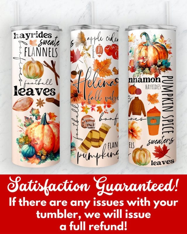 Personalized Fall Tumbler, Custom Fall Vibes Tumbler, Cute Autumn Season Gift, Halloween Pumpkin Thanksgiving Mug, Custom Fall Coffee Mug